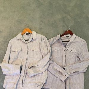 Theory LOT OF 2 Women’s Collared Shirts Sz. L